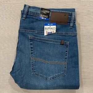Buffalo David Bitton Jack Jeans Mens 36 x 32 Slim Fit Straight Medium Wash Denim